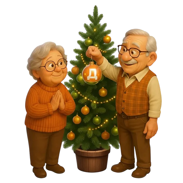 Близкие люди готовятся к новому году